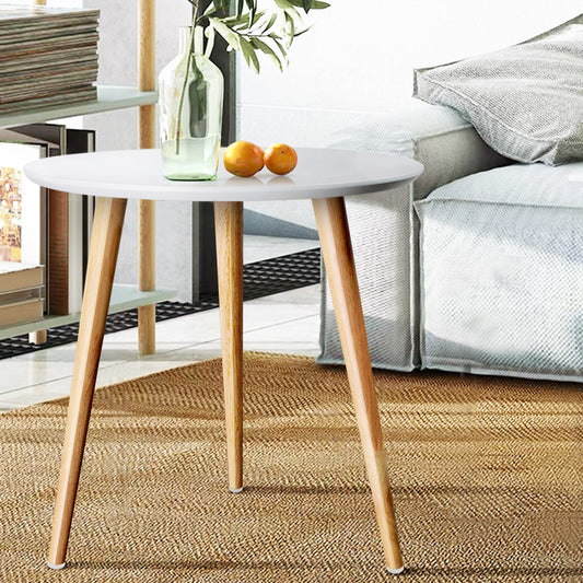 Artiss Coffee Table Round 50CM Callix - Modern Wooden Side Table