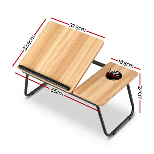 Artiss Laptop Desk Bed Table Foldable Portable Desktop Oak