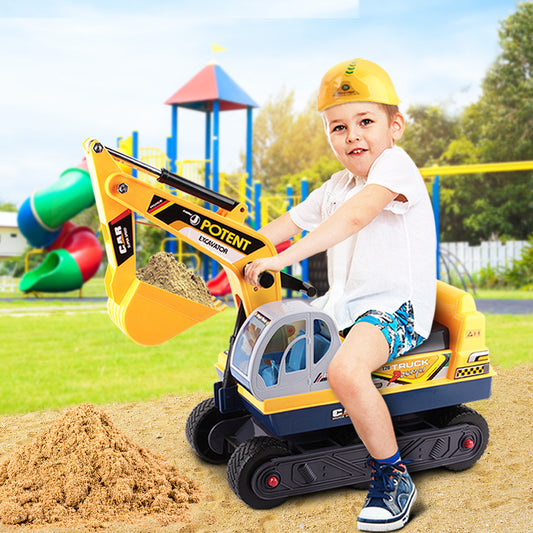 Kids Excavator Ride On Car - Digger Sandpit Bulldozer Toy with Pretend Play