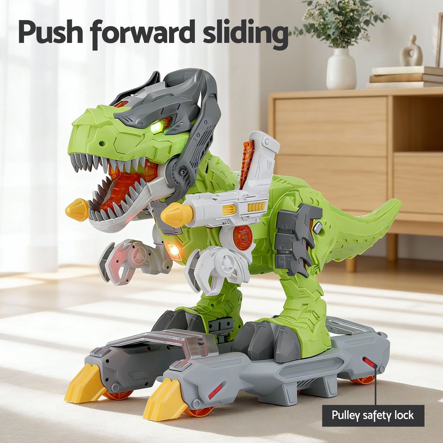 Keezi Kids Dinosaur Ride On Push Car with Spray Function - Indoor & Outdoor Toy
