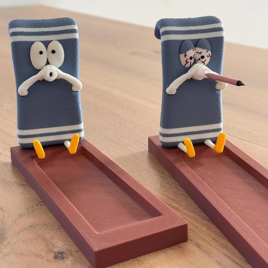 Towelie Servietsky Incense Holder, Handcrafted Incense Burner Holder, Realistic Crafts, Incense Holder for Sticks, Interchangeable Glasses Incense Burner Best for Meditation, Home, Office A A