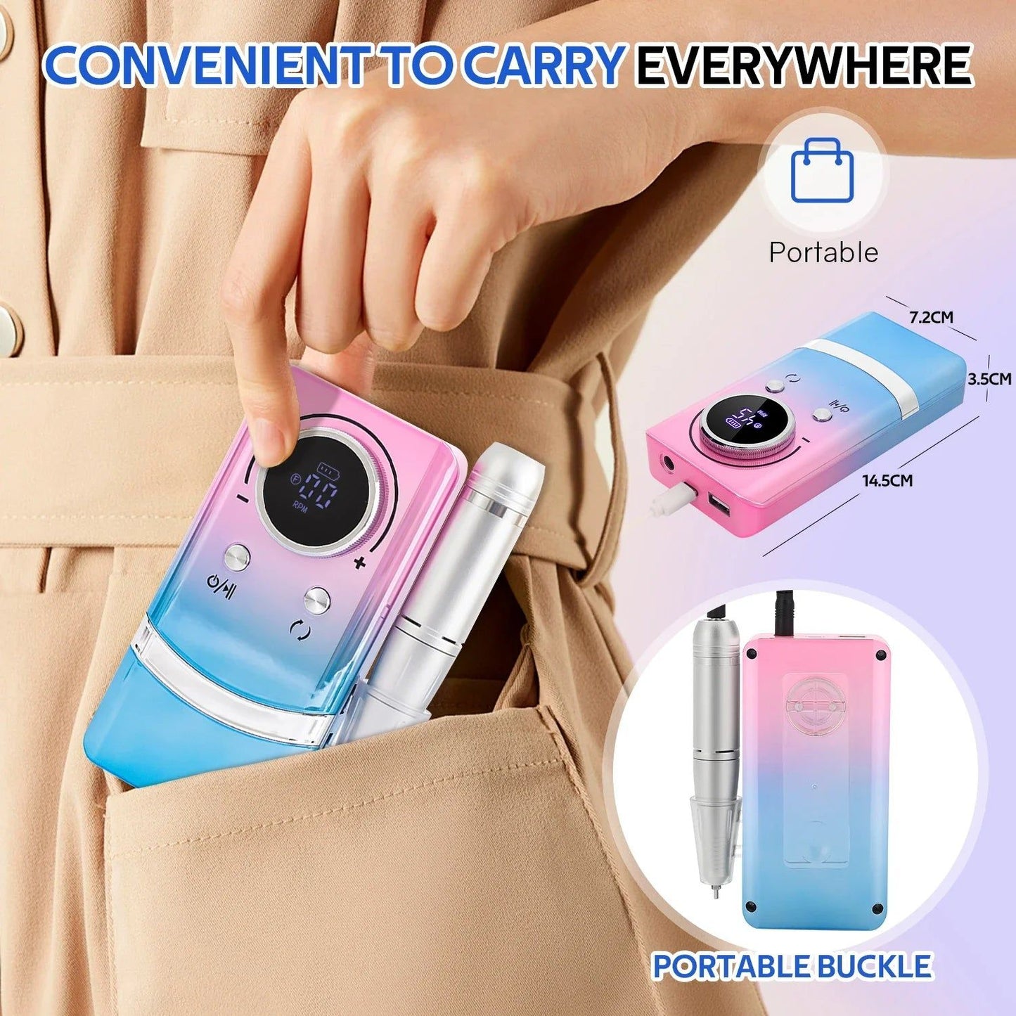 Professional 45000RPM Electric Nail Drill Kit