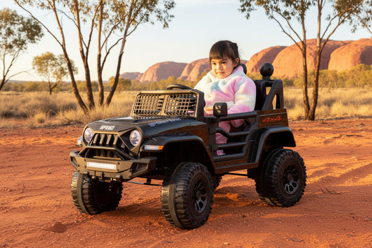 Jeep Inspired Remote Controlled Ride-on Electric Car - 12V Kids Electric Vehicle - Black