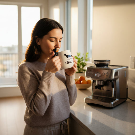 Furever Pets Dachshund 3D Handle Mug - Cute Dog Coffee Cup with Long Day Quote