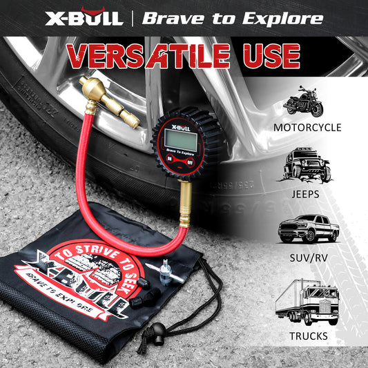 X-BULL Digital tire pressure gauge 250PSI Tyre Air Pressure Car Motorcycle LED