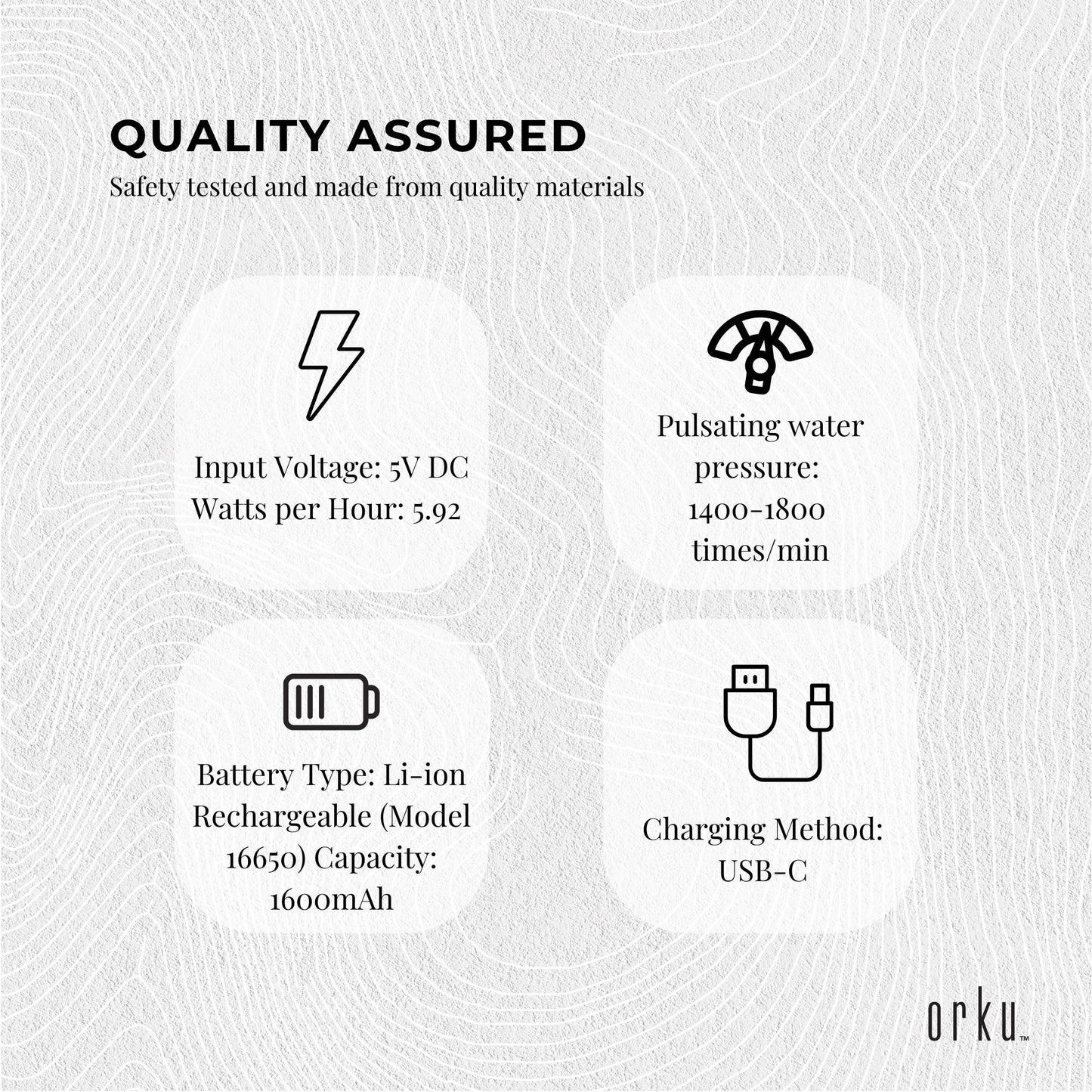 Orku Mini Water Flosser Rechargeable Portable Extendable Travel Oral Irrigator White