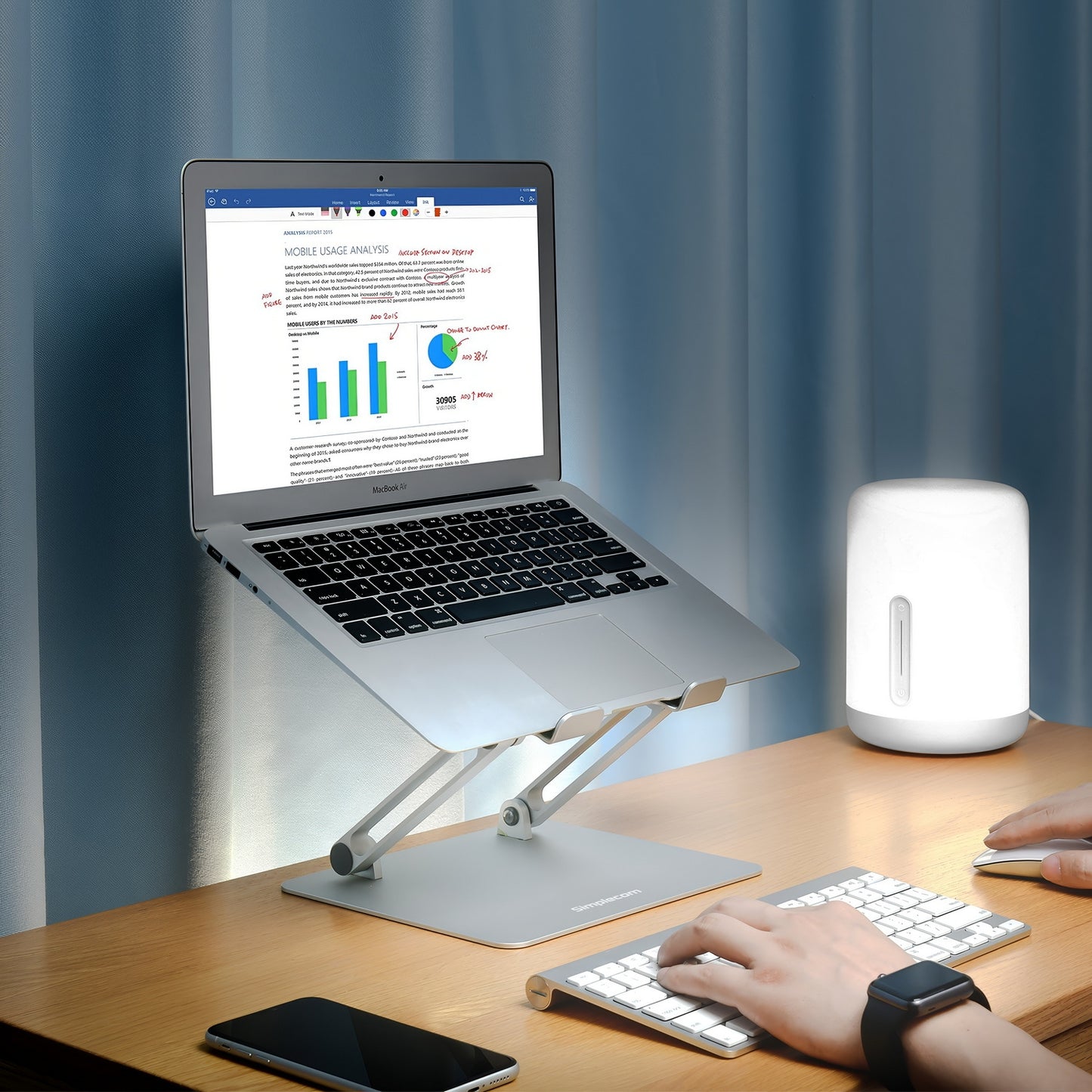 Simplecom CL520 Adjustable Aluminium Ergonomic Riser Stand for Laptop MacBook