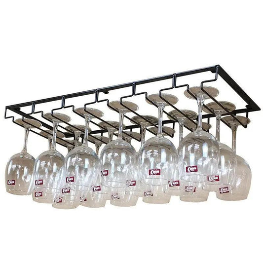 8/7/6/5/4/3 Slots Wine Glass Rack Holder Hanger Hanging Bar Storage Drying Rack - 7 Slots