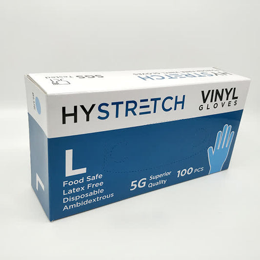 1000x Clear Disposable Vinyl Gloves Powder Free Latex Free Bulk - 1 Box - L