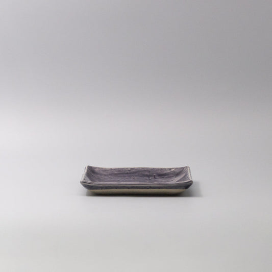 Plate Square 17cm Crackle Amethyst Glaze