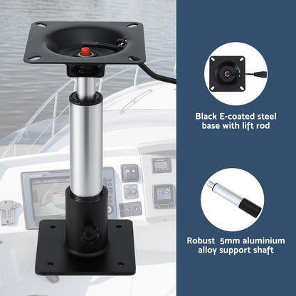 Seamanship Boat Seat Pedestal 34 - 46cm Adjustable Gas Lift 360 Degrees Swivel