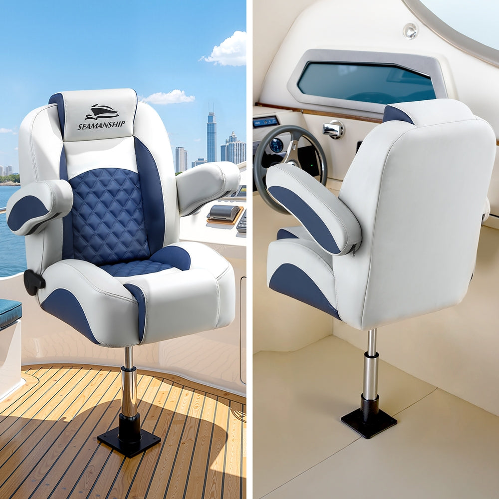 Seamanship Boat Seat Pedestal 34 - 46cm Adjustable Gas Lift 360 Degrees Swivel