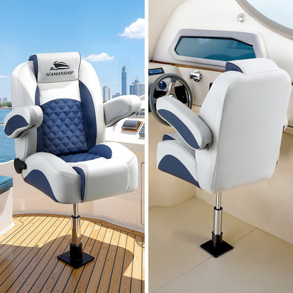 Seamanship Boat Seat Pedestal 34 - 46cm Adjustable Gas Lift 360 Degrees Swivel