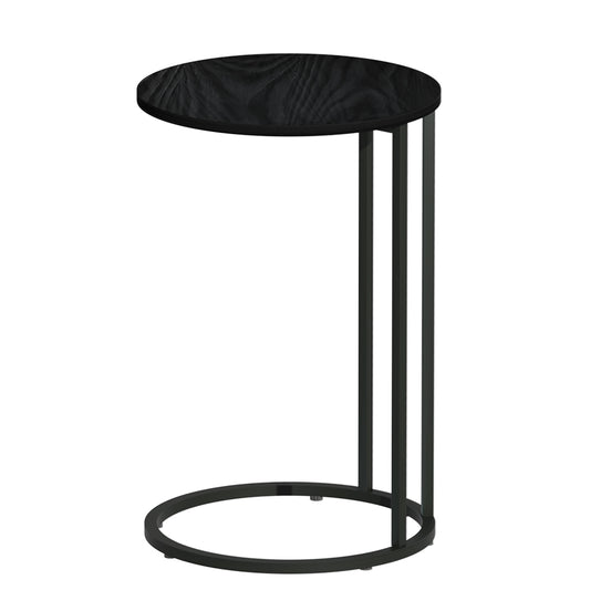 Black side table on a white background