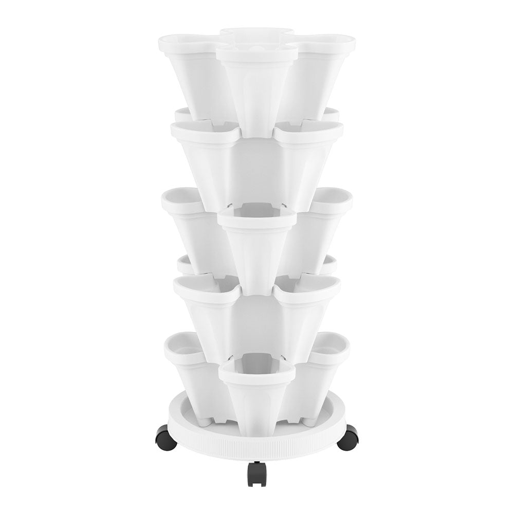 Green Fingers Garden Bed 5 Tier Vertical Garden White - Home & Garden > Garden Beds > Grow Bags