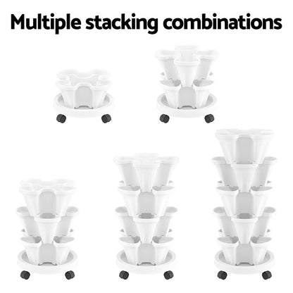 Green Fingers Garden Bed 5 Tier Vertical Garden White - Home & Garden > Garden Beds > Grow Bags