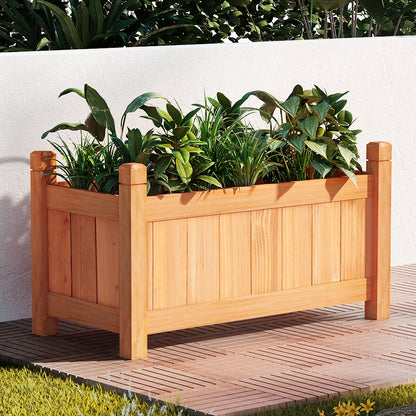 Green Fingers Garden Bed 60x30x33cm Wooden Planter Box Raised Container Growing Smart Choice Deals