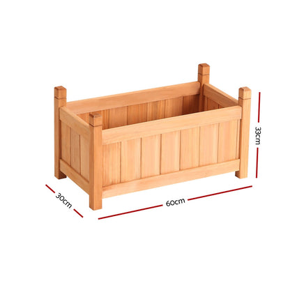 Green Fingers Garden Bed 60x30x33cm Wooden Planter Box Raised Container Growing Smart Choice Deals