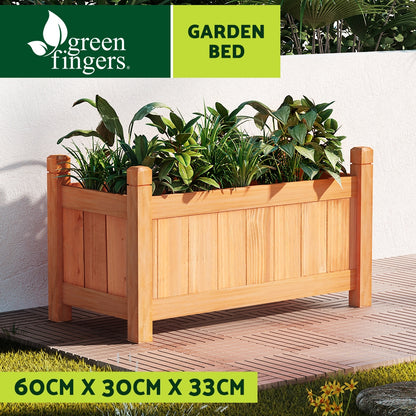 Green Fingers Garden Bed 60x30x33cm Wooden Planter Box Raised Container Growing Smart Choice Deals