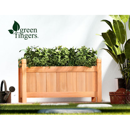 Green Fingers Garden Bed 60x30x33cm Wooden Planter Box Raised Container Growing Smart Choice Deals