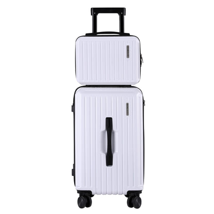 Wanderlite 2pcs Trunk Luggage Suitcase Travel Carry On TSA Lock 12" 20" White