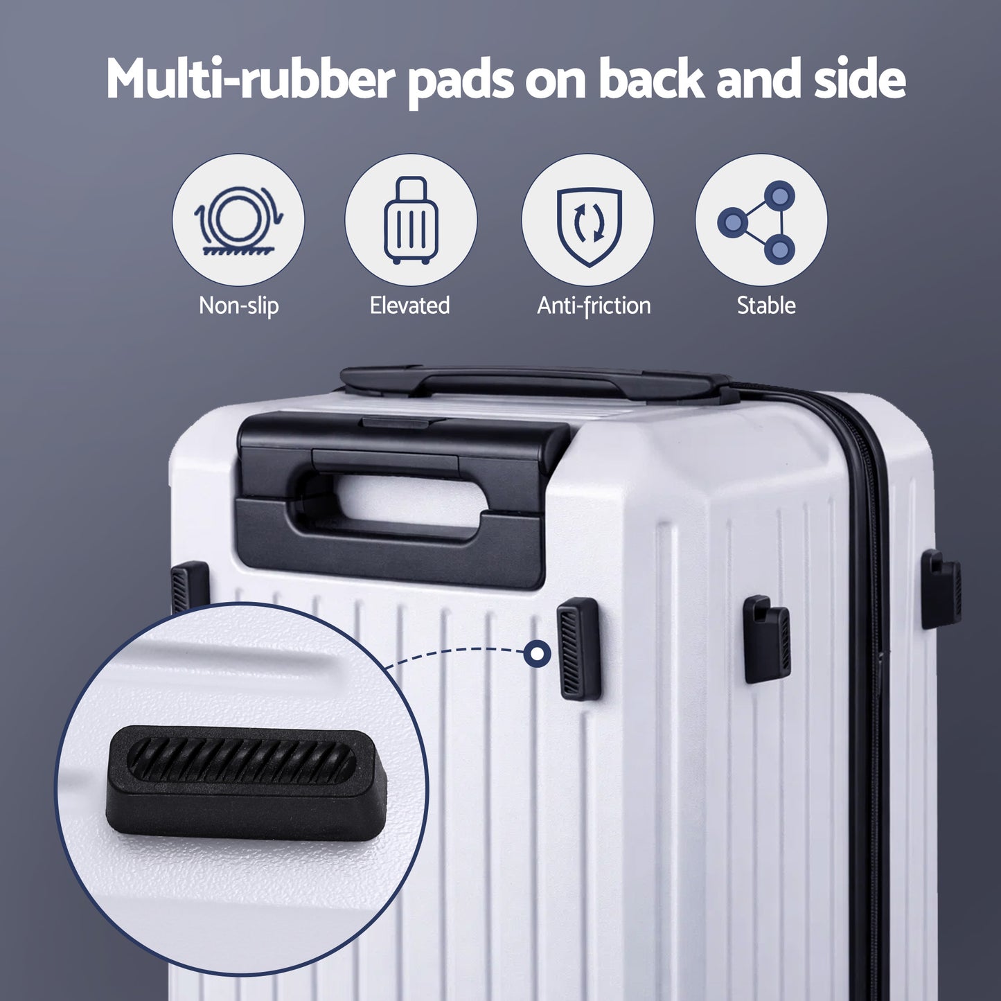 Wanderlite 2pcs Trunk Luggage Suitcase Travel Carry On TSA Lock 12" 20" White