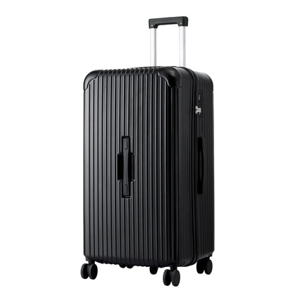 Wanderlite 28" Trunk Luggage Suitcase Travel 5 Wheels Type-C Port TSA Black