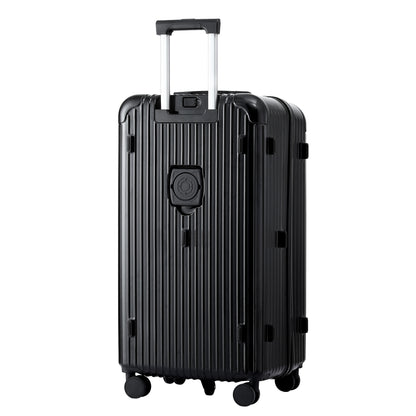 Wanderlite 28" Trunk Luggage Suitcase Travel 5 Wheels Type-C Port TSA Black