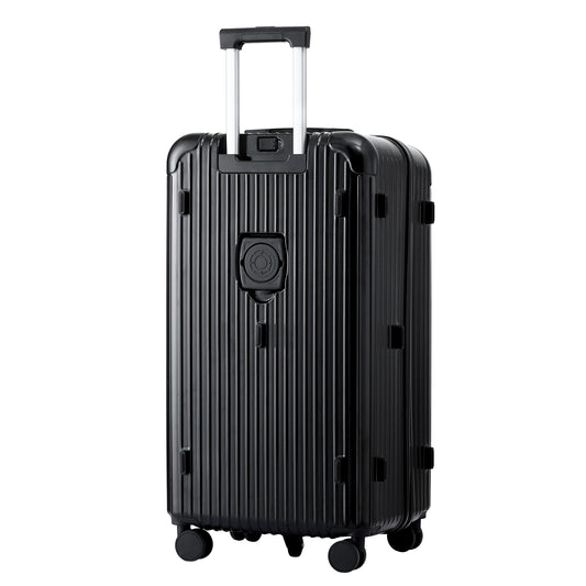 Wanderlite 28" Trunk Luggage Suitcase Travel 5 Wheels Type-C Port TSA Black