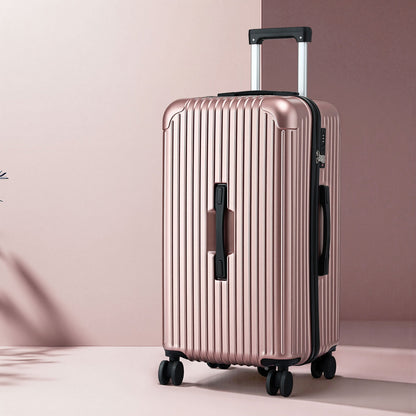 Wanderlite 28" Trunk Luggage Suitcase Travel 5 Wheels Type-C Port TSA Rose Gold