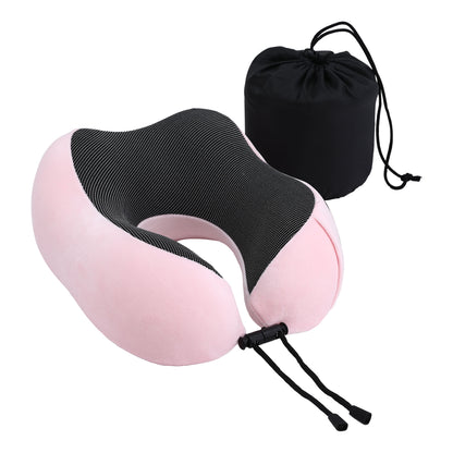 Wanderlite Travel Pillow for Airplanes Memory Foam Neck Pillows for Traveling, Soft & Washable Cover with Storage Bag, Portable Plane Accessories for Airplanes Offices Cars, Pink