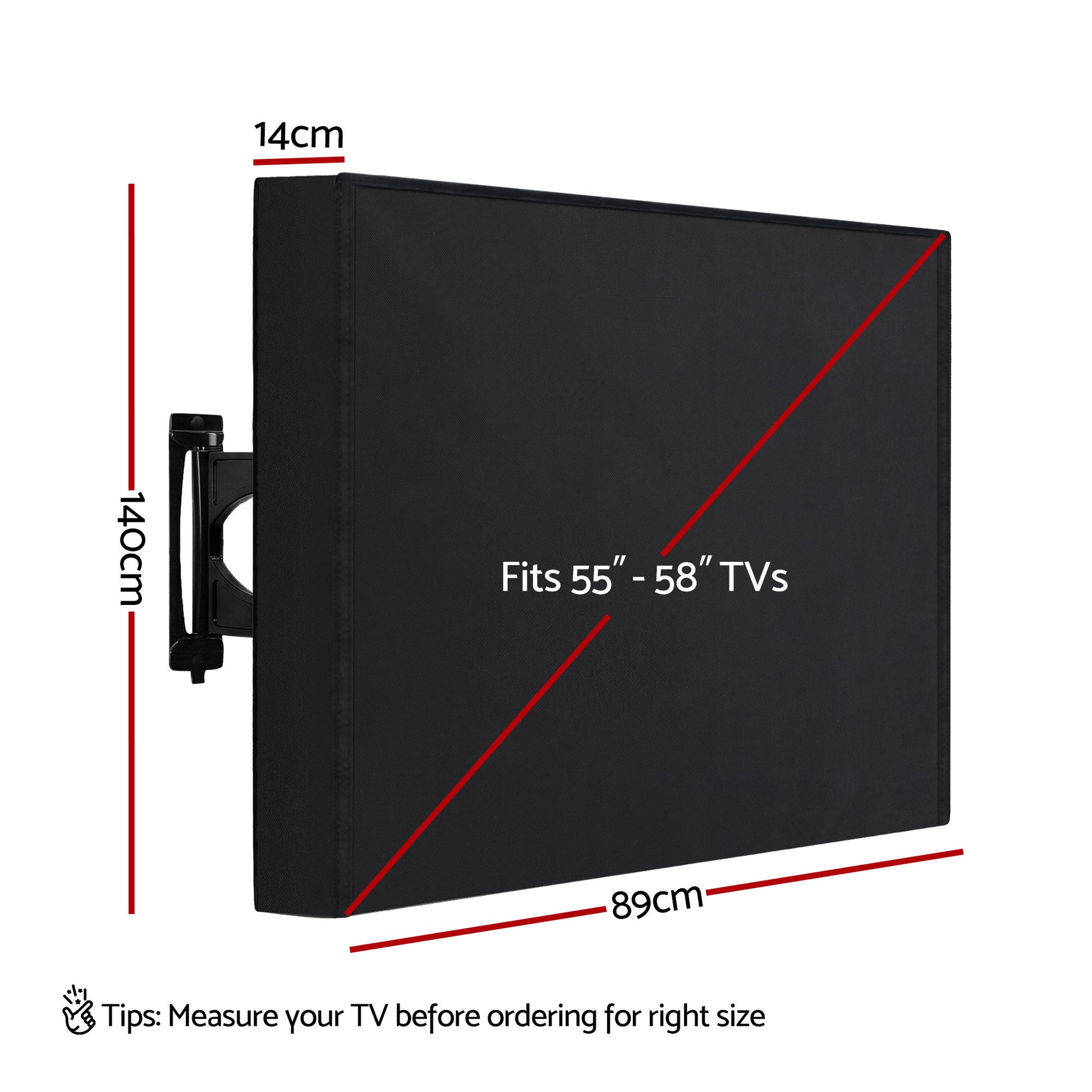 Artiss 55-58 Inch TV Cover Waterproof Outdoor Patio Flat Television Protector - Appliances > TV > TVs & Accessories