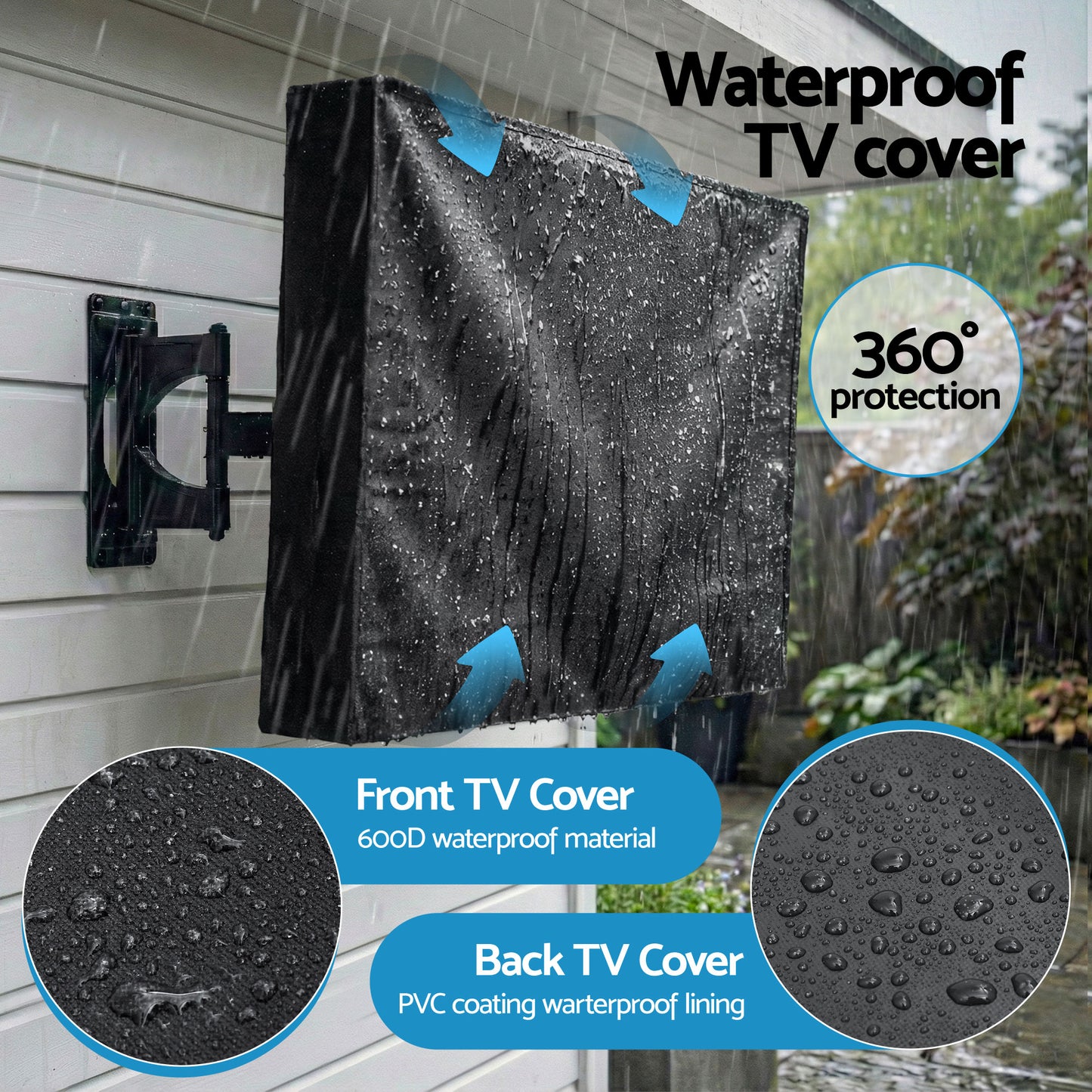 Artiss 55-58 Inch TV Cover Waterproof Outdoor Patio Flat Television Protector - Appliances > TV > TVs & Accessories
