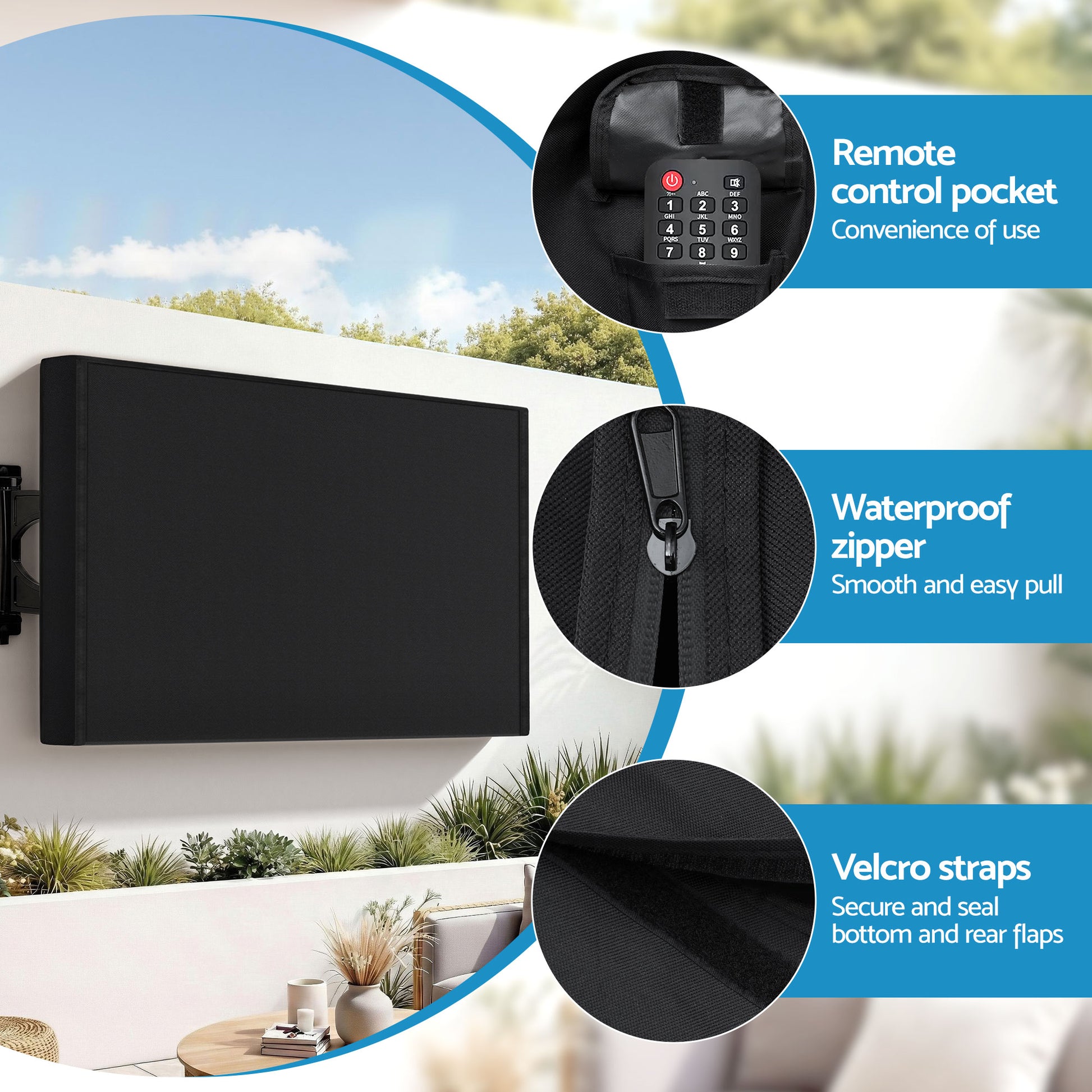 Artiss 55-58 Inch TV Cover Waterproof Outdoor Patio Flat Television Protector - Appliances > TV > TVs & Accessories