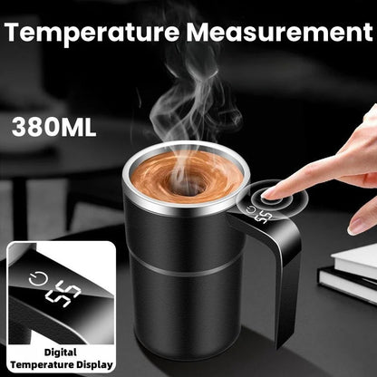 380ML Self-Stirring Electric Coffee Mug Black and White Cup