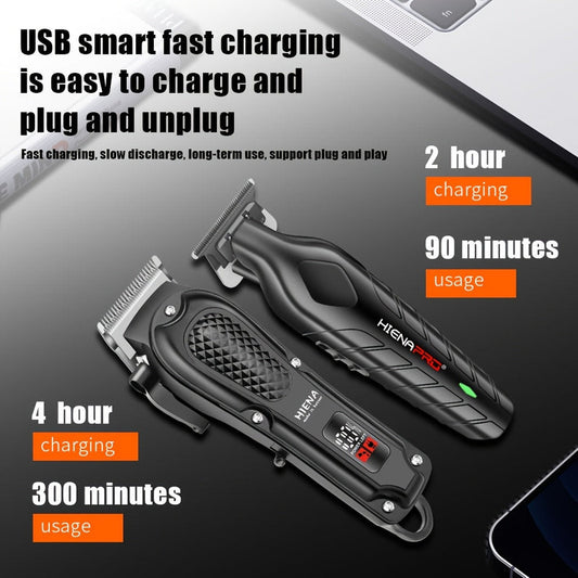 Men's Electric Hair Clipper with LCD Display