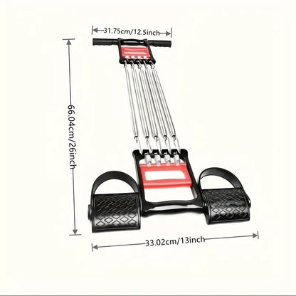 1Pc Multifunctional Spring Pedal Puller Fitness Tensioner(Black)