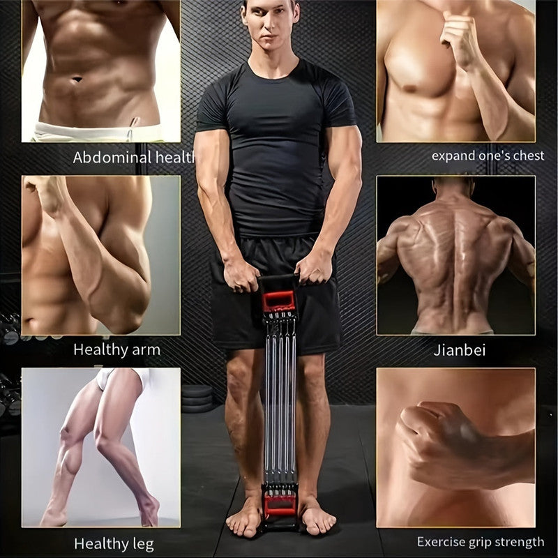 1Pc Multifunctional Spring Pedal Puller Fitness Tensioner(Black)