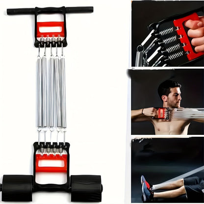 1Pc Multifunctional Spring Pedal Puller Fitness Tensioner(Black)