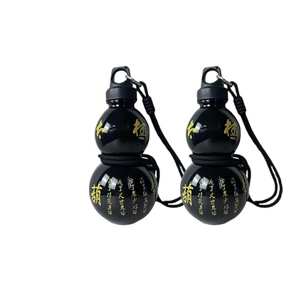 2pcs 800ml Gourd Water Bottle Black