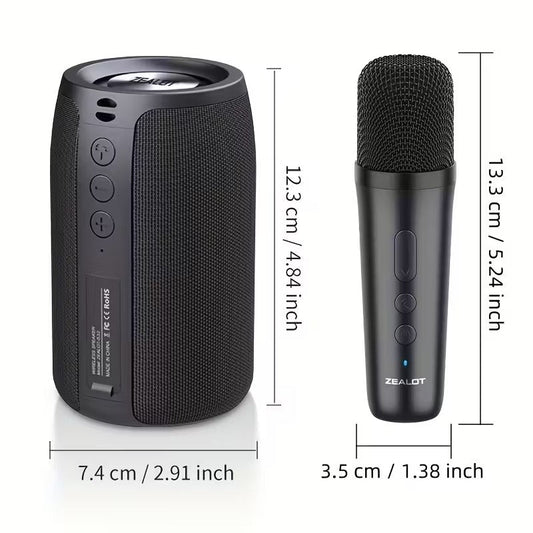 Wireless Speaker with Dual Karaoke Microphones