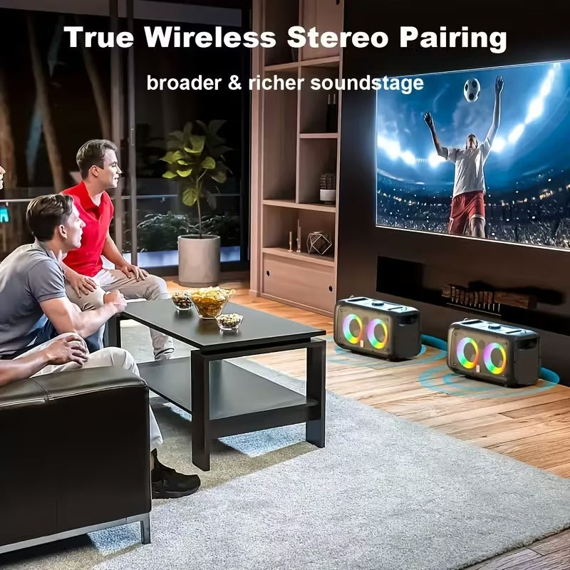 Portable Karaoke Speaker with 2 Wireless Microphones