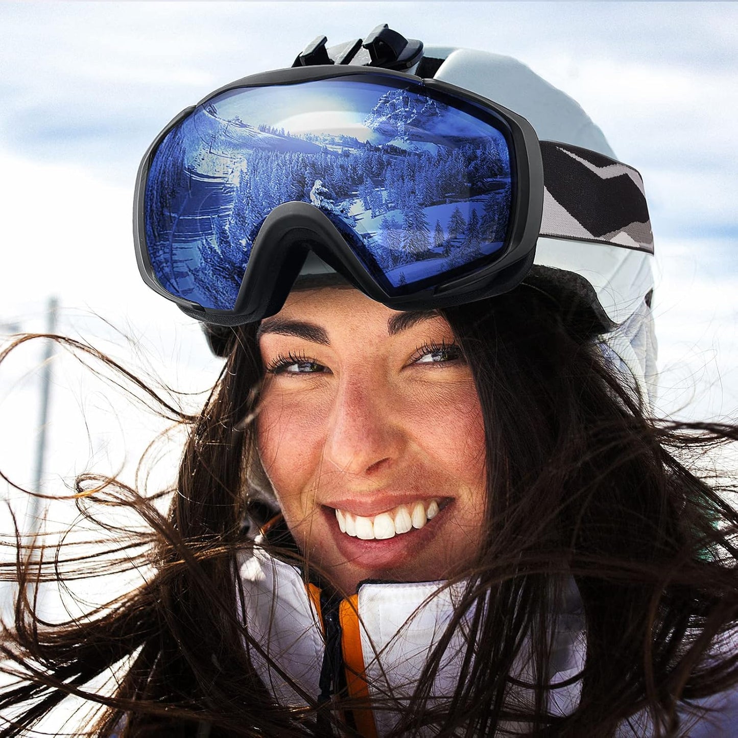 OutdoorMaster Ski Goggles with Cover Snowboard Snow Goggles OTG Anti-Fog -100% UV Protection-OM-18