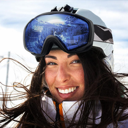 OutdoorMaster Ski Goggles with Cover Snowboard Snow Goggles OTG Anti-Fog -100% UV Protection-OM-18
