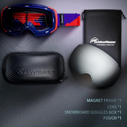 OutdoorMaster Ski Goggles PRO - Frameless, Interchangeable Lens 100% UV400 Protection Snow Goggles for Men & Women-OM-2