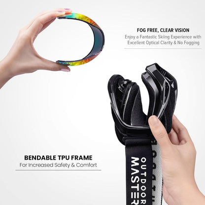 OutdoorMaster OTG Ski Goggles - Over Glasses Ski/Snowboard Goggles for Men, Women & Youth - 100% UV Protection-OM-5