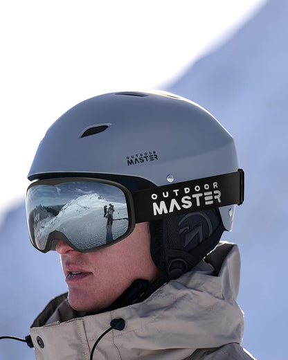 OutdoorMaster Owl Ski Goggles OTG, Snow Snowboard Goggles for Men Women Youth, Anti-Fog, 100% UV Protection-OM-72