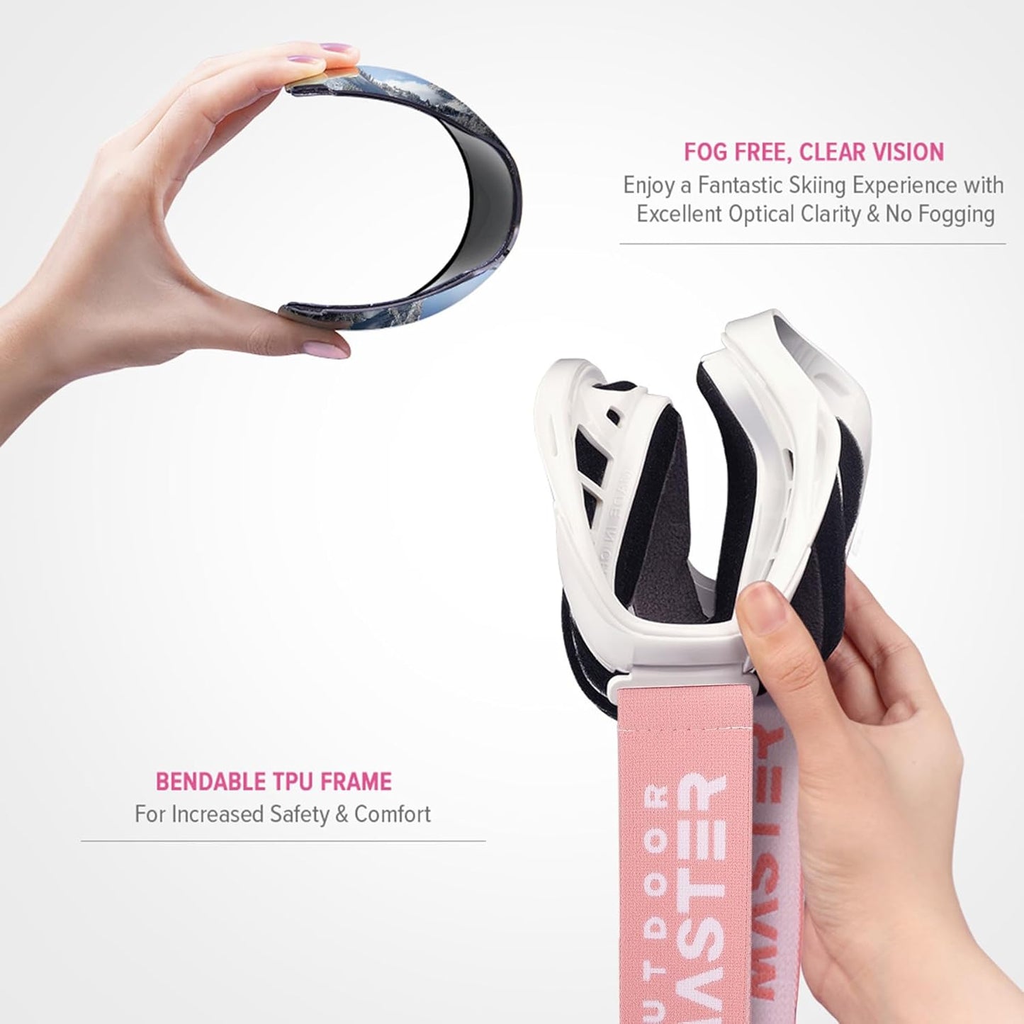 OutdoorMaster OTG Ski Goggles - Over Glasses Ski/Snowboard Goggles for Men, Women & Youth - 100% UV Protection-OM-5