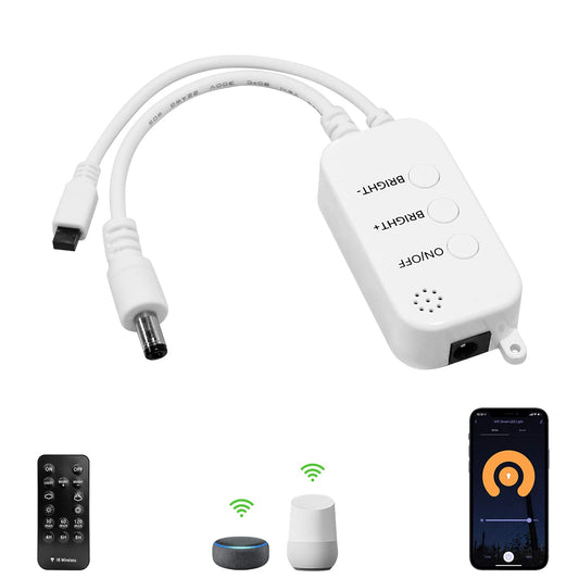 Smart WiFi Controller for Single Color Puck Lights, AIBOO Remote Control for LED Strip Lights, LED Neon Sign Compatible with Alexa & Google Assistant & IFTTT, Working with iOS or Android Smart Phone