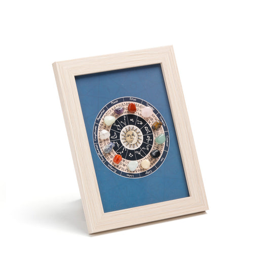 Six crystals Healing Crystal Stone Photo Frame Feng Shui or Hanging Home Wall Decoration, Office Gifts